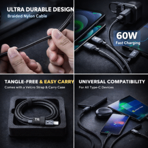 TG (A) USB-C to USB-C Fast Charging Cable | 100W | Premium Build